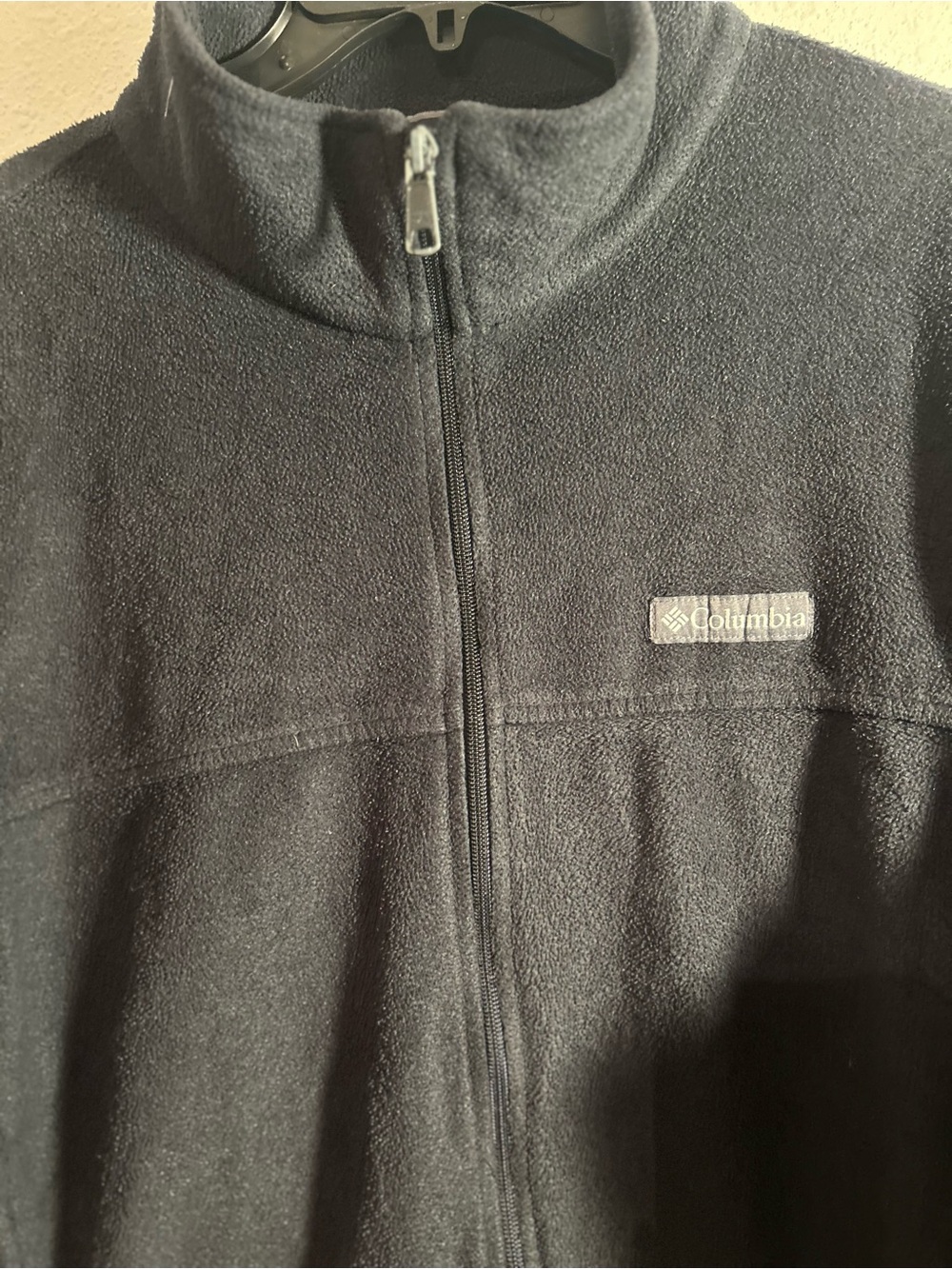 Columbia Mens XL Steens Mountain Black Full Zip Fleece Jacket Mock Neck Warm